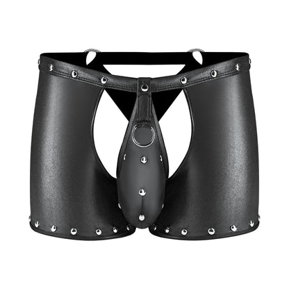 Male Power Fetish Poseidon Chap-Style Shorts – Black, L/XL