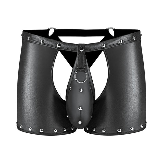 Male Power Fetish Poseidon Chap-Style Shorts – Black, L/XL
