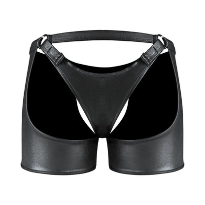 Male Power Fetish Poseidon Chap-Style Shorts – Black, L/XL