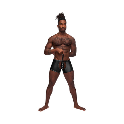 Male Power Fetish Poseidon Chap-Style Shorts – Black, L/XL