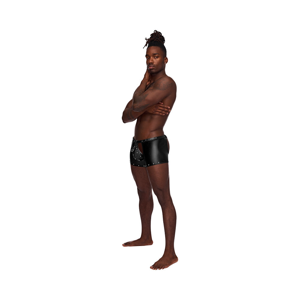 Male Power Fetish Poseidon Chap-Style Shorts – Black, L/XL