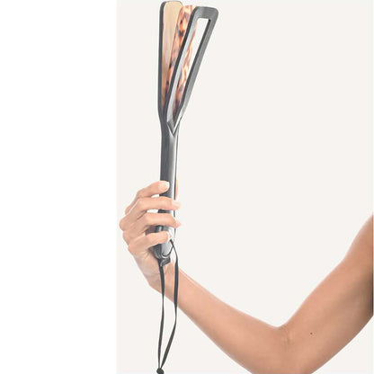 Sportsheets Amber Layered Spanker with Rawhide Leash – Tortoiseshell