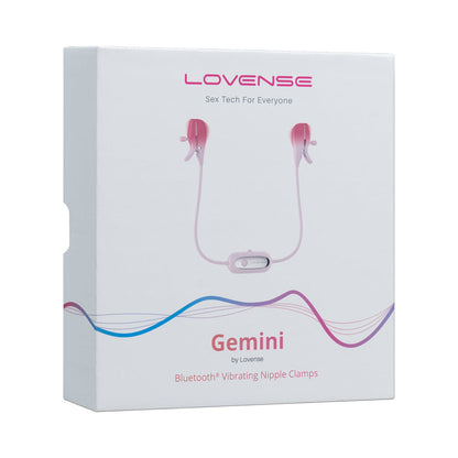Lovense Gemini App-Controlled Adjustable Vibrating Nipple Clamps – Light Pink