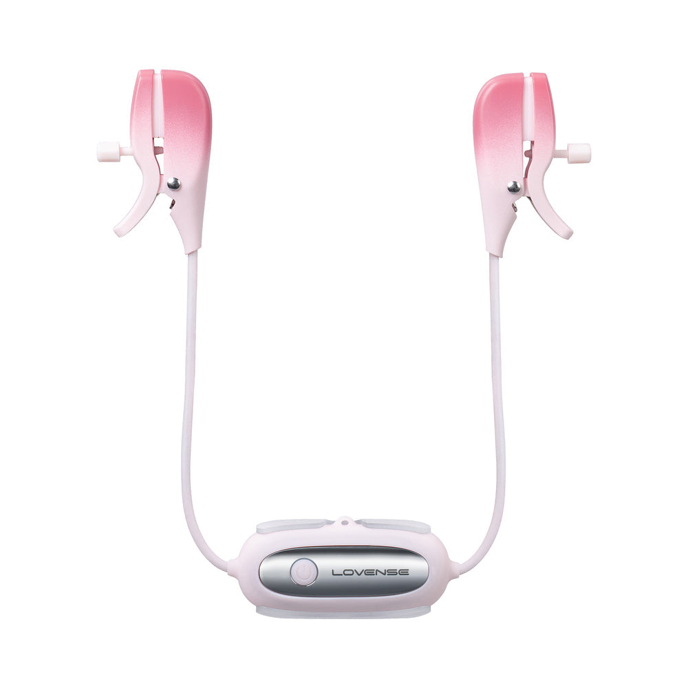 Lovense Gemini App-Controlled Adjustable Vibrating Nipple Clamps – Light Pink