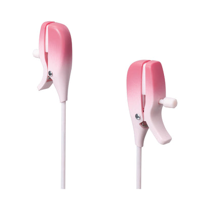 Lovense Gemini App-Controlled Adjustable Vibrating Nipple Clamps – Light Pink