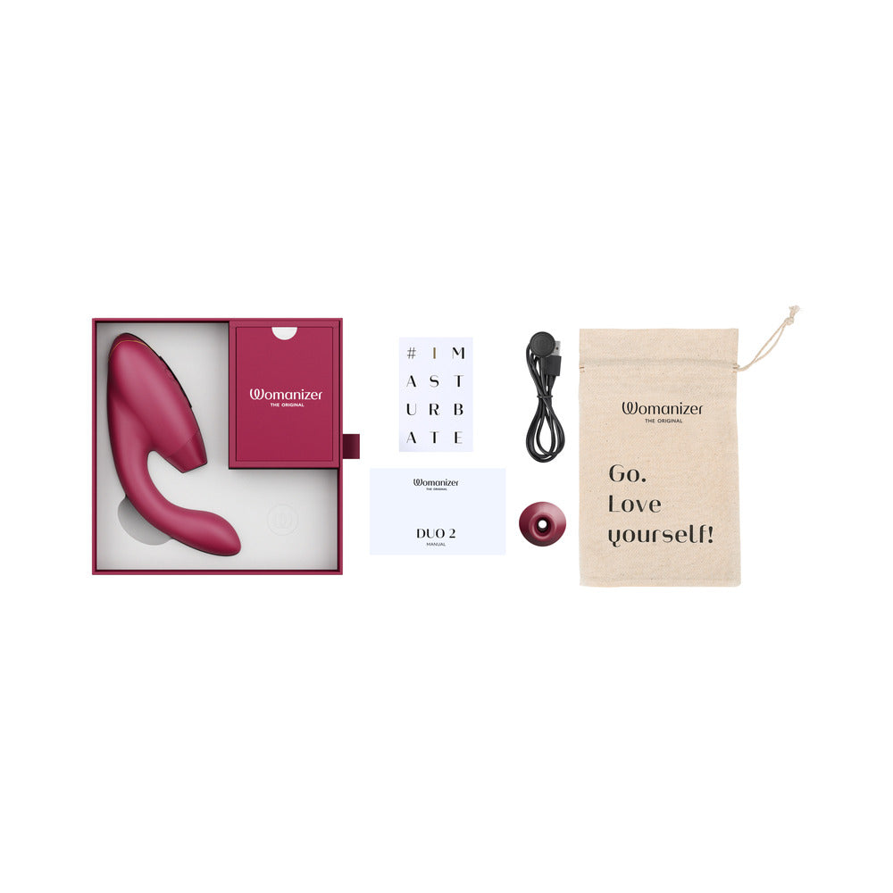 Womanizer Duo 2 Bordeaux - Premium Rabbit Toy with Clitoral Stimulator and G-Spot Vibrator