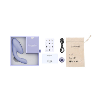 Womanizer Duo 2 Rechargeable Dual Stimulation Pleasure Air and G-Spot Vibrator - Lilac