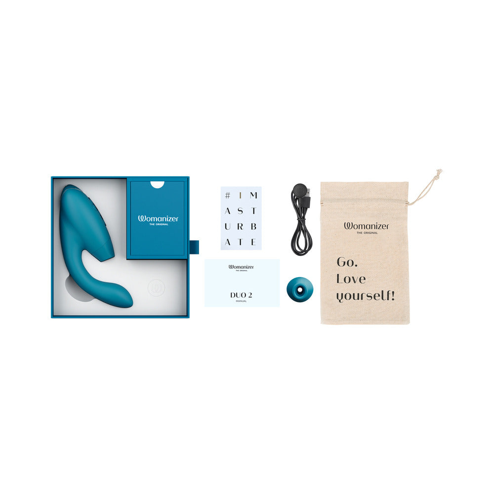 Womanizer DUO 2 Rechargeable Dual Stimulation Vibrator – Petrol