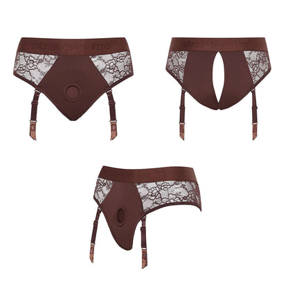 Strap-On-Me Diva Lingerie Harness – Chocolate Lace Design, Size L