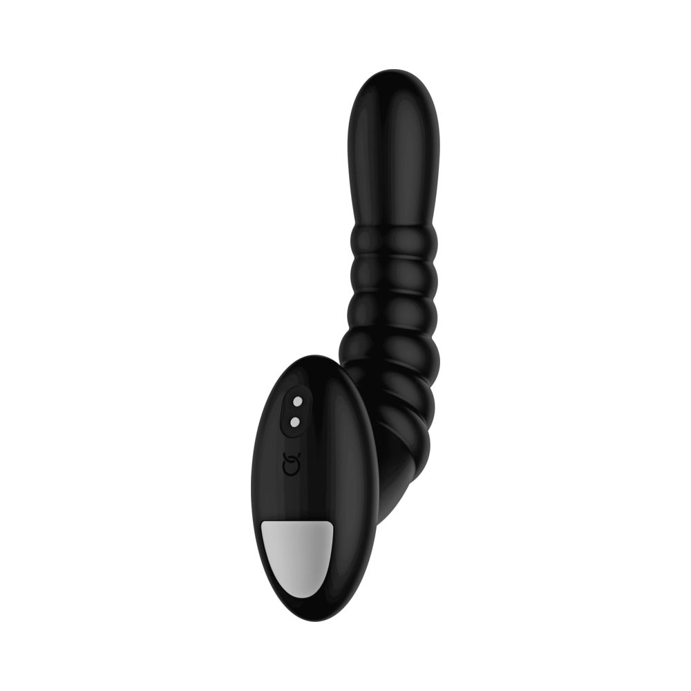 Forto Ribbed Pro Rechargeable Silicone Vibrating Anal Massager – Black