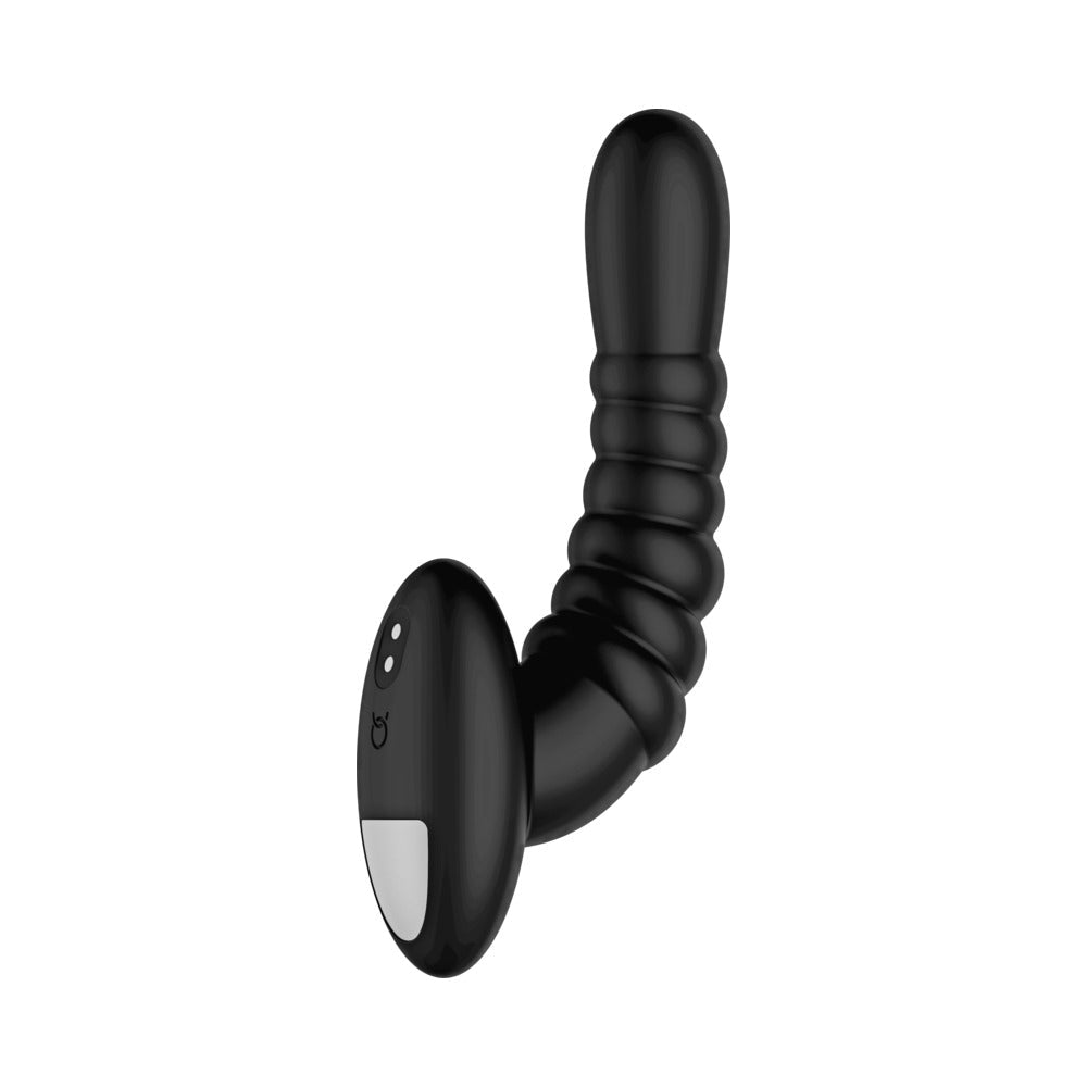 Forto Ribbed Pro Rechargeable Silicone Vibrating Anal Massager – Black