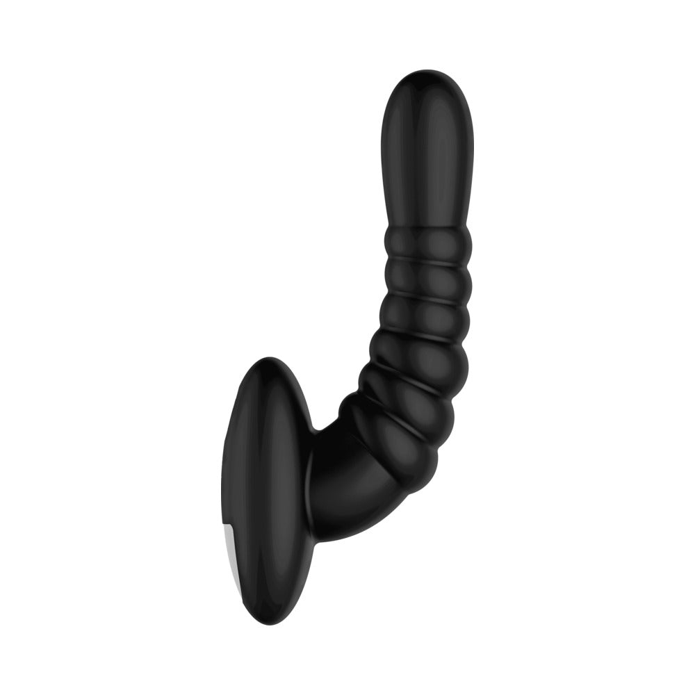 Forto Ribbed Pro Rechargeable Silicone Vibrating Anal Massager – Black