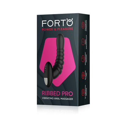 Forto Ribbed Pro Rechargeable Silicone Vibrating Anal Massager – Black