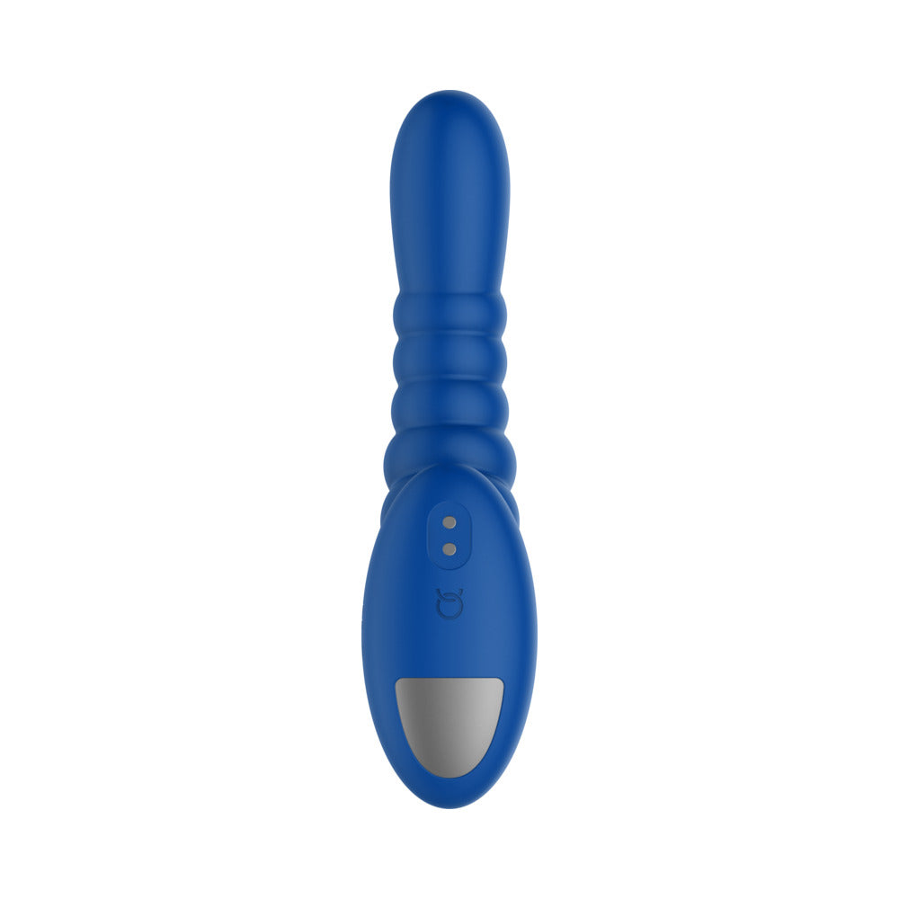 Forto Ribbed Pro Rechargeable Silicone Vibrating Anal Massager – Blue