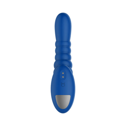 Forto Ribbed Pro Rechargeable Silicone Vibrating Anal Massager – Blue