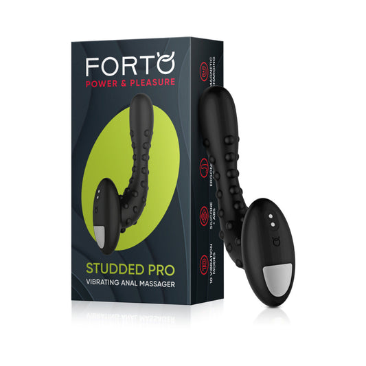 Forto Studded Pro Rechargeable Silicone Vibrating Anal Massager – Black