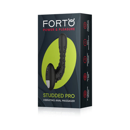 Forto Studded Pro Rechargeable Silicone Vibrating Anal Massager – Black