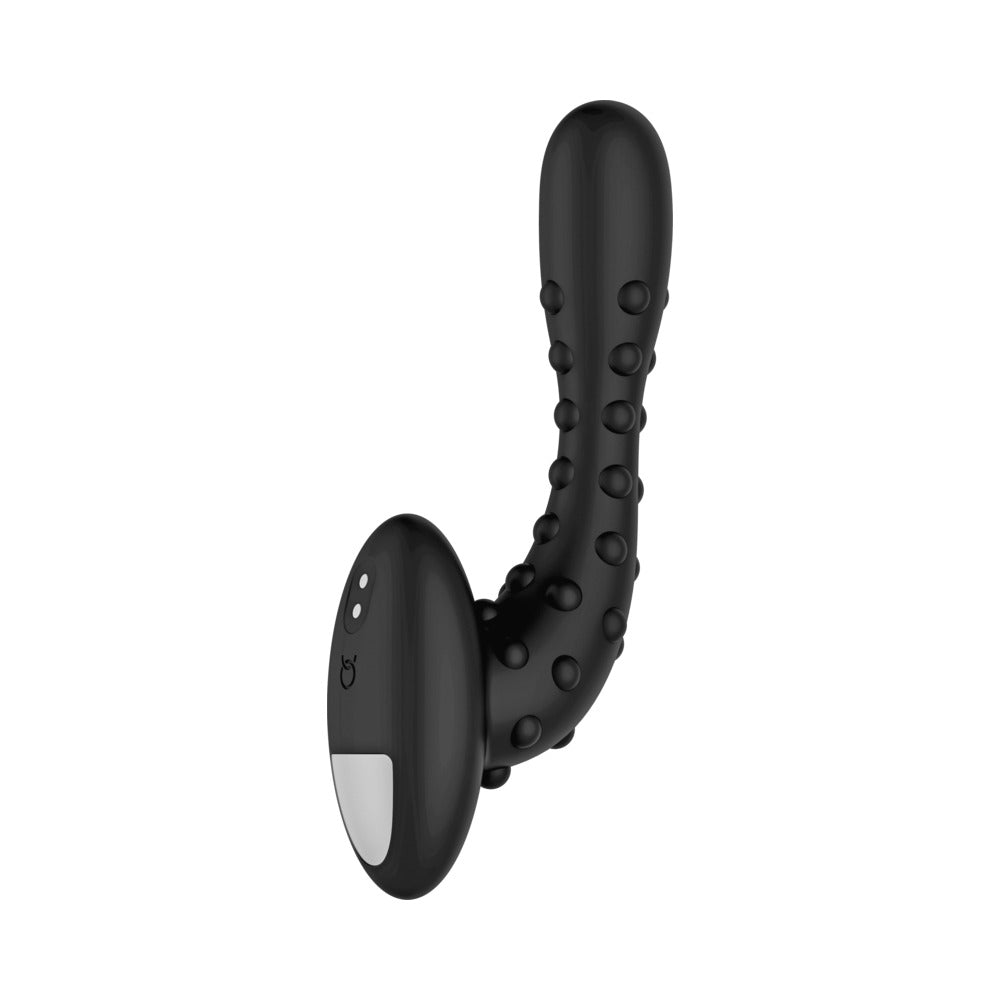 Forto Studded Pro Rechargeable Silicone Vibrating Anal Massager – Black