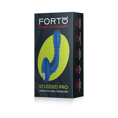 Forto Studded Pro Rechargeable Silicone Vibrating Anal Massager – Blue