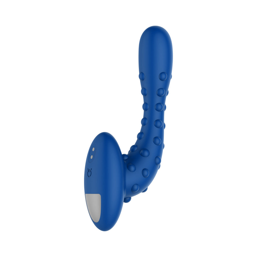 Forto Studded Pro Rechargeable Silicone Vibrating Anal Massager – Blue