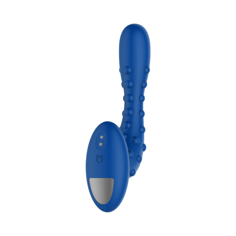 Forto Studded Pro Rechargeable Silicone Vibrating Anal Massager – Blue
