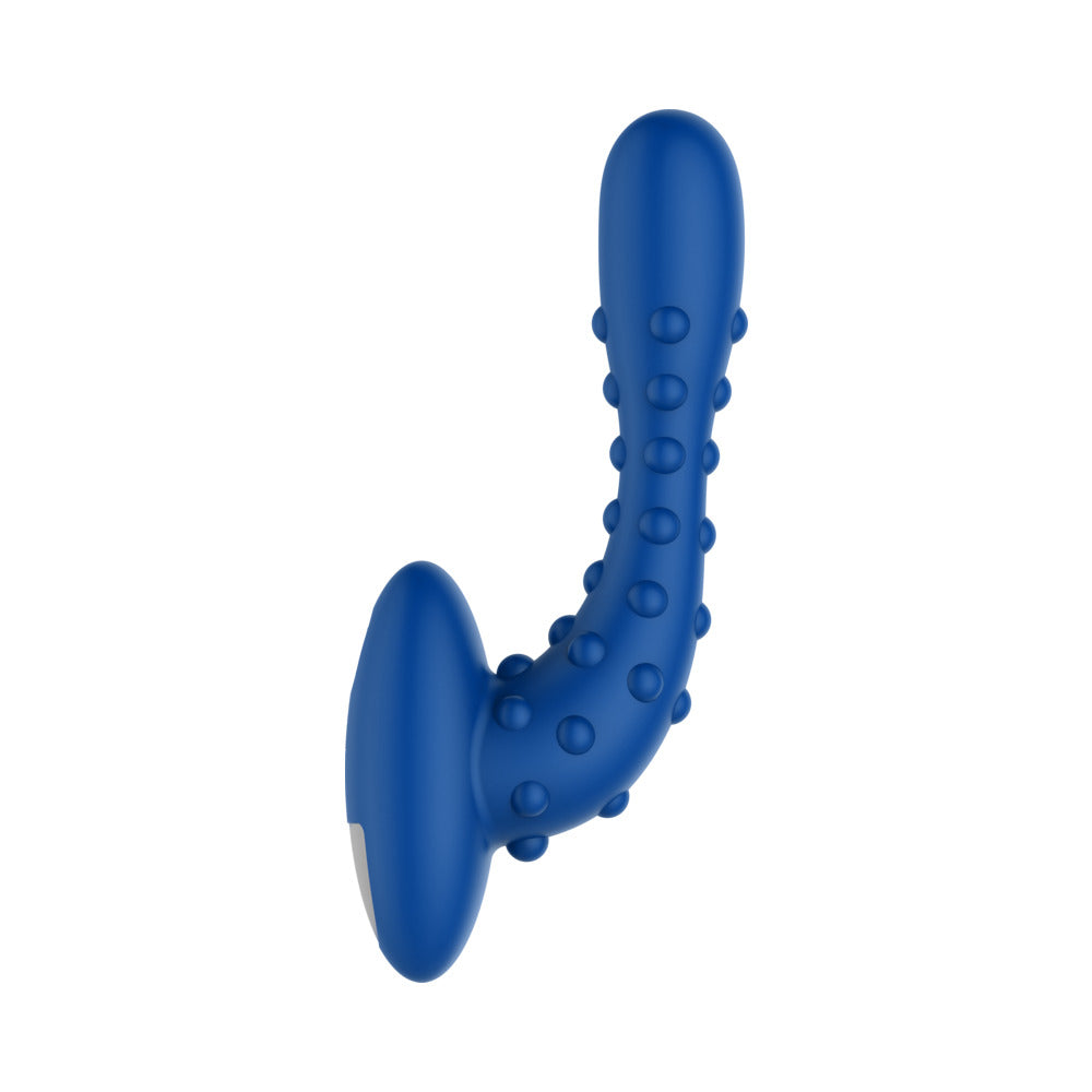 Forto Studded Pro Rechargeable Silicone Vibrating Anal Massager – Blue