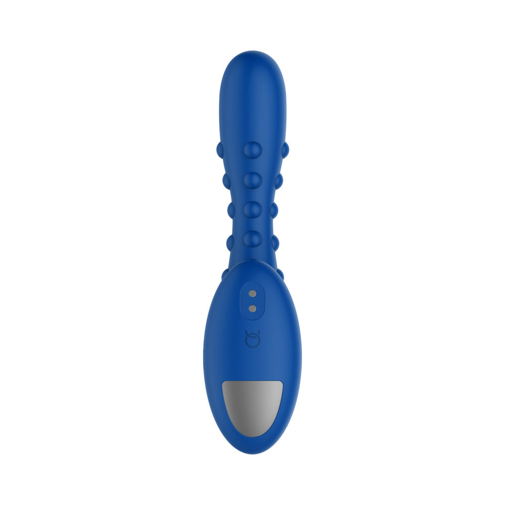 Forto Studded Pro Rechargeable Silicone Vibrating Anal Massager – Blue