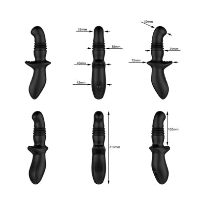 Nexus Thrust Rechargeable Thrusting Vibrating Probe – Black