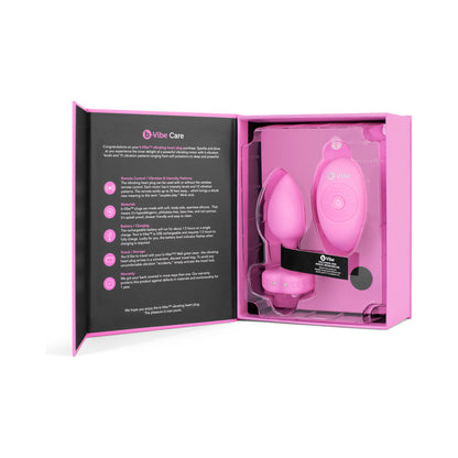 b-Vibe Vibrating Heart Anal Plug with Heart-Shaped Jewel Base – Pink