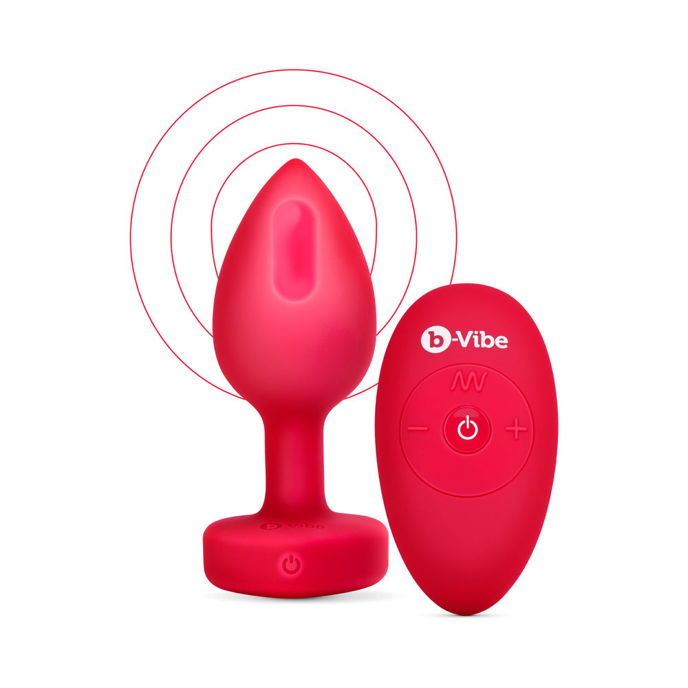 b-Vibe Vibrating Heart Anal Plug – Medium/Large – Red