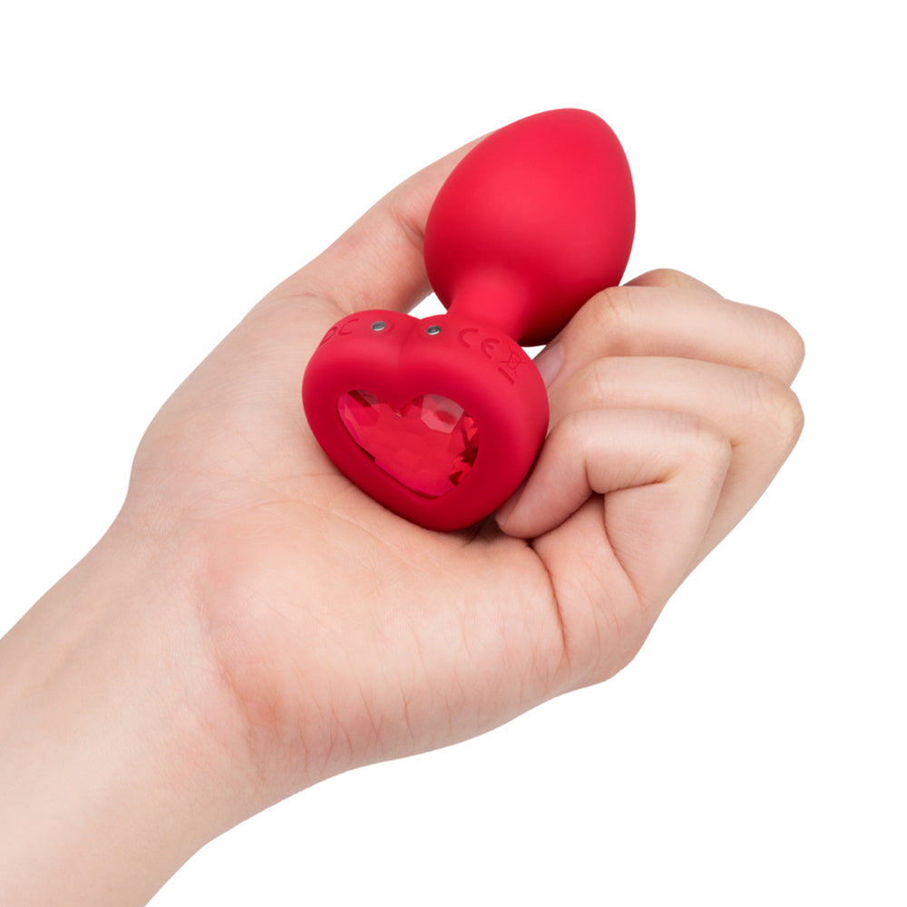b-Vibe Vibrating Heart Anal Plug – Medium/Large – Red