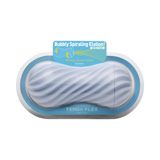 Tenga Flex Bubbly Blue Stroker - Spiral-Ribbed Design, Reusable