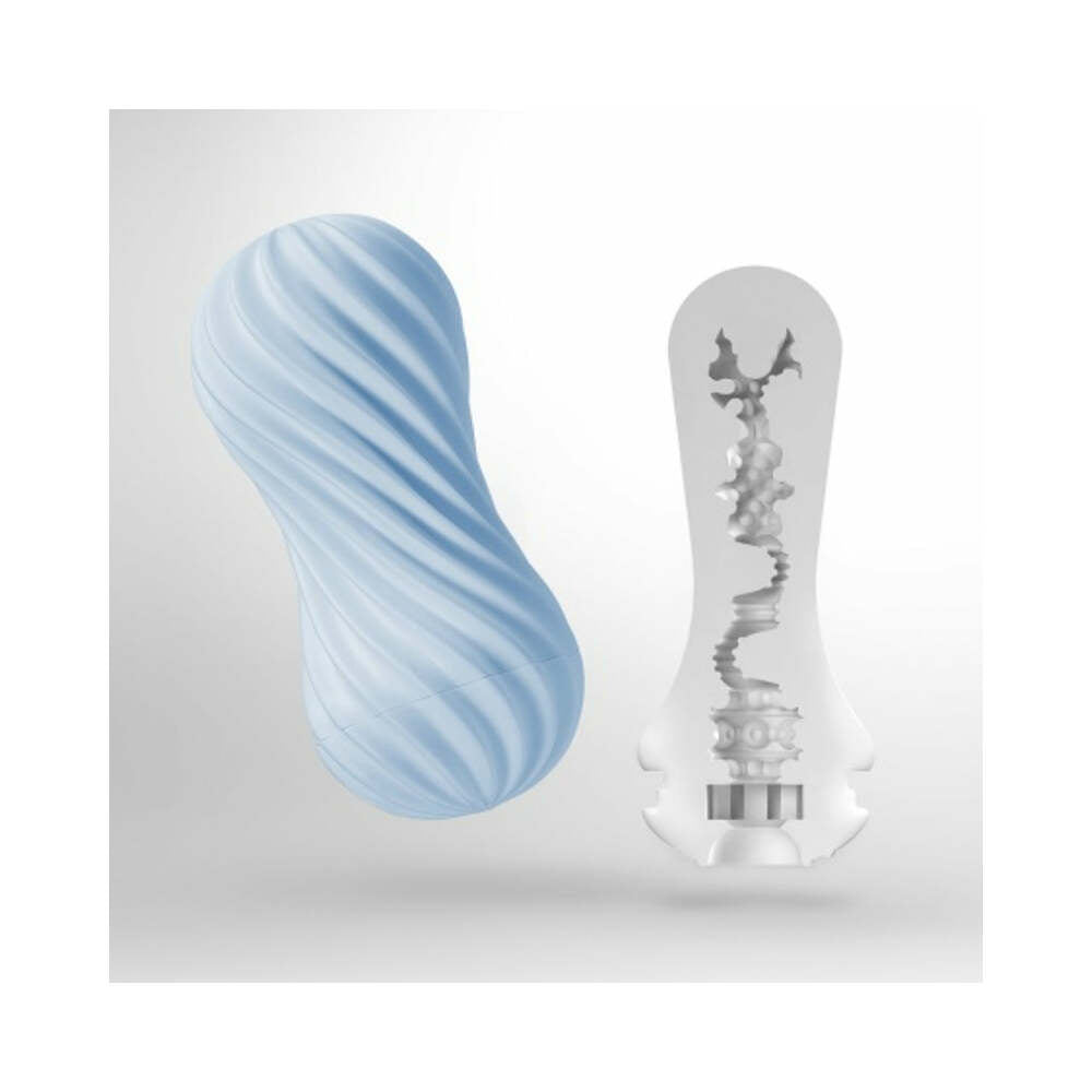 Tenga Flex Bubbly Blue Stroker - Spiral-Ribbed Design, Reusable
