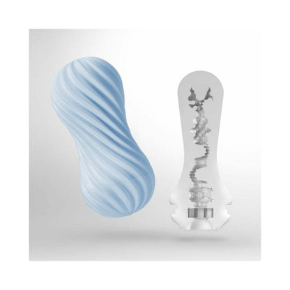Tenga Flex Bubbly Blue Stroker - Spiral-Ribbed Design, Reusable