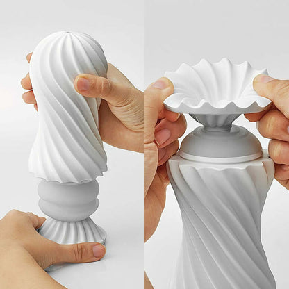 Tenga Flex Bubbly Blue Stroker - Spiral-Ribbed Design, Reusable