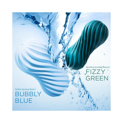 Tenga Flex Bubbly Blue Stroker - Spiral-Ribbed Design, Reusable