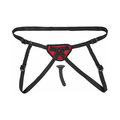 Sportsheets Saffron Silicone Pegging Kit with Adjustable Strap-On Harness and 5 in. Dildo - Black