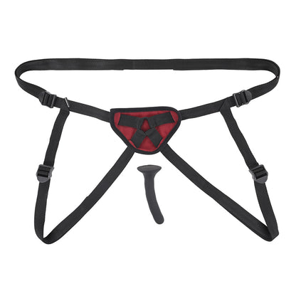Sportsheets Saffron Silicone Pegging Kit with Adjustable Strap-On Harness and 5 in. Dildo - Black