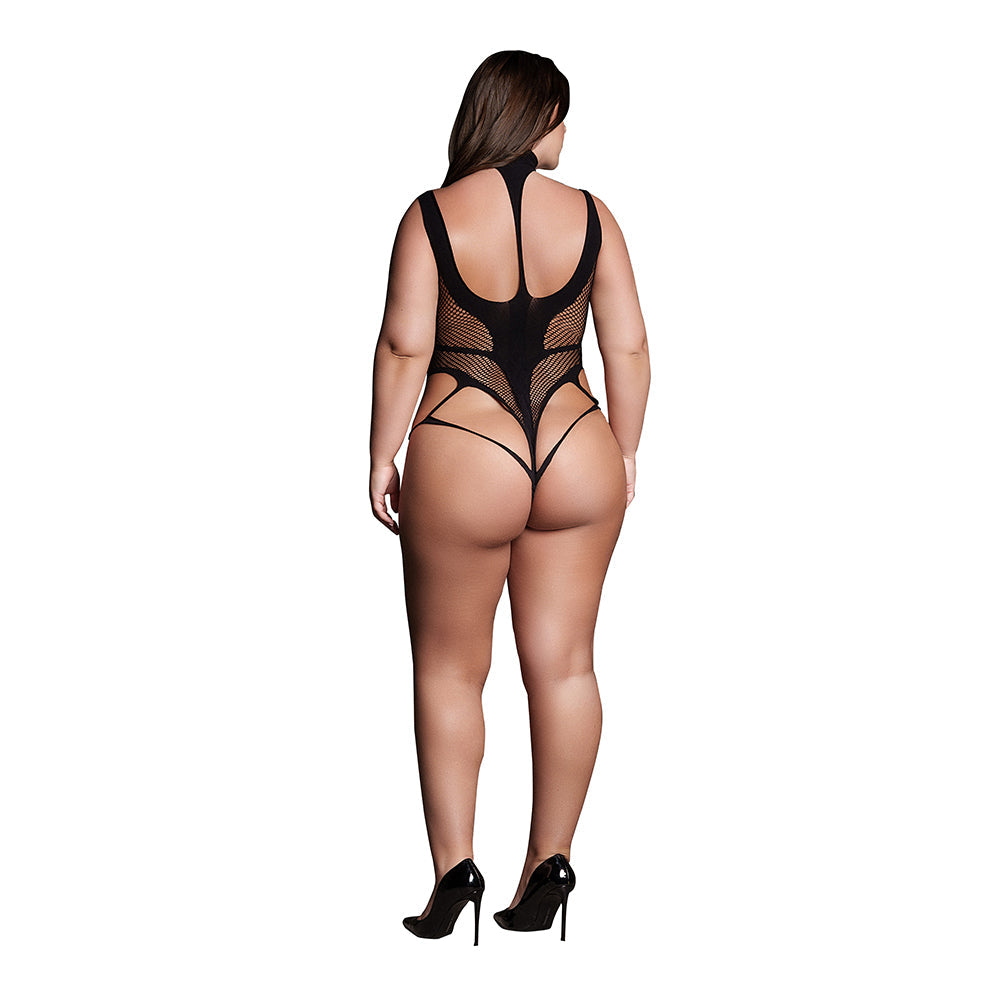 Le Desir Cyllene XLVIII Bodysuit with Turtleneck – Black – Queen Size