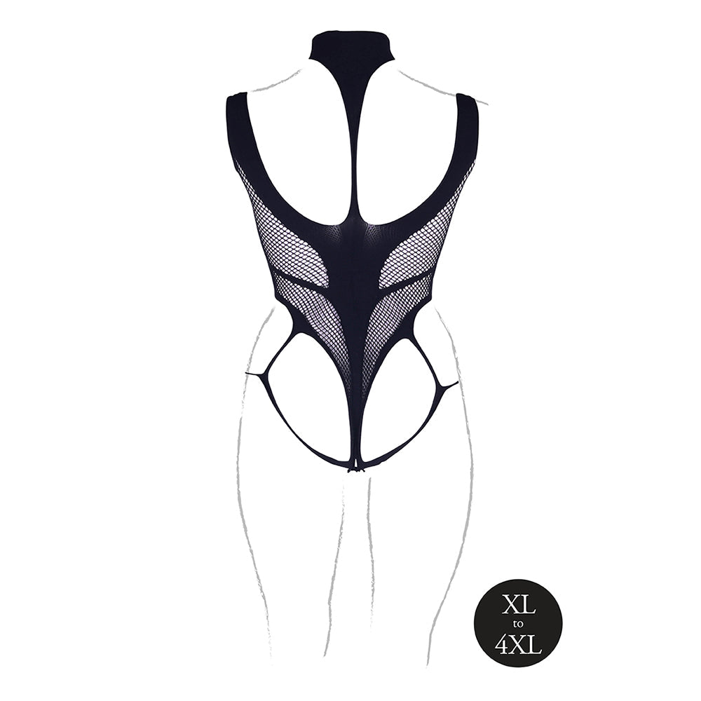 Le Desir Cyllene XLVIII Bodysuit with Turtleneck – Black – Queen Size