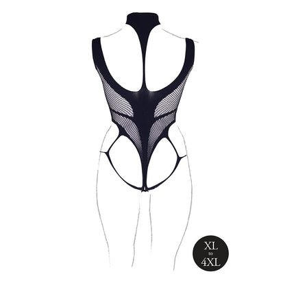Le Desir Cyllene XLVIII Bodysuit with Turtleneck – Black – Queen Size