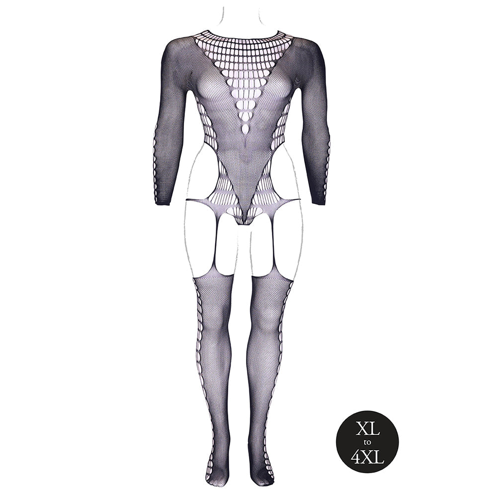 Le Desir Kalyke XXIII Bodystocking with Turtleneck – Black – Queen Size