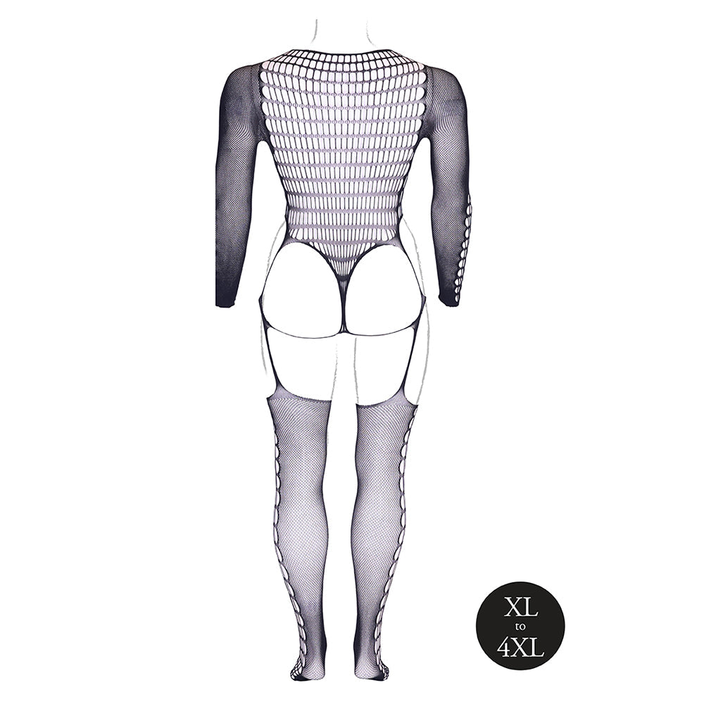 Le Desir Kalyke XXIII Bodystocking with Turtleneck – Black – Queen Size