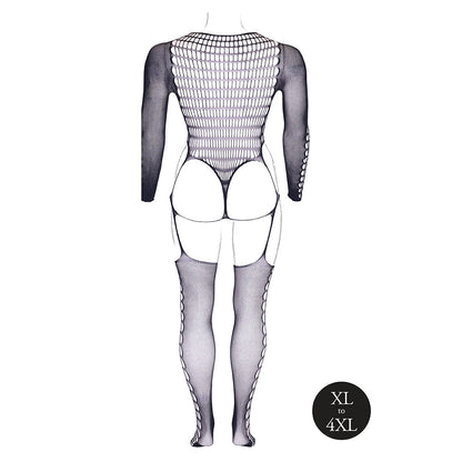 Le Desir Kalyke XXIII Bodystocking with Turtleneck – Black – Queen Size