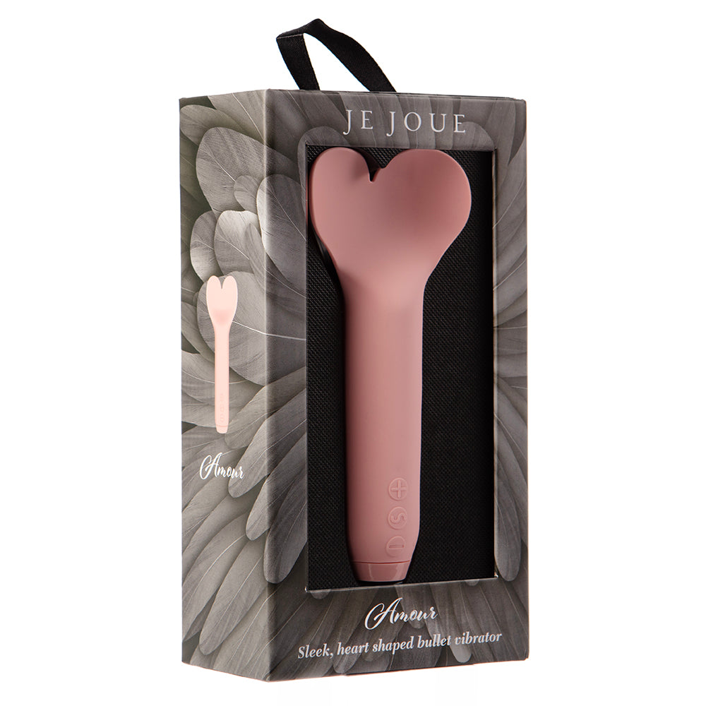 Je Joue Amour Rechargeable Bullet Vibrator with Heart-Shaped Tip – Pale Rosette