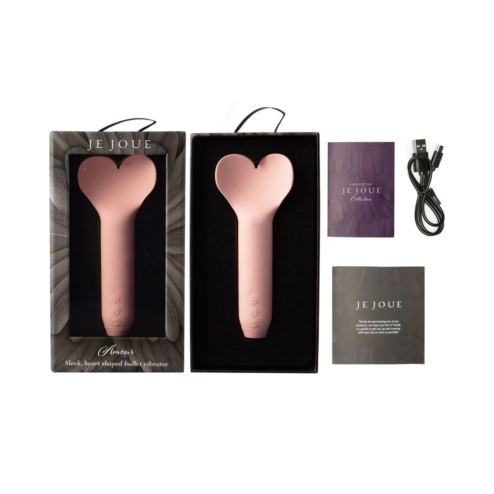 Je Joue Amour Rechargeable Bullet Vibrator with Heart-Shaped Tip – Pale Rosette