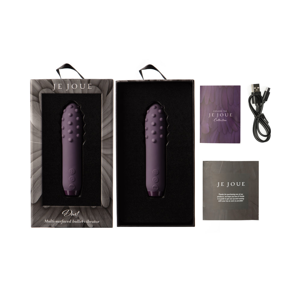 Je Joue Duet Rechargeable Silicone Multi-Surfaced Bullet Vibrator – Purple