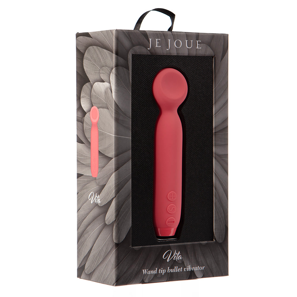 Je Joue Vita Rechargeable Silicone Wand Tip Bullet Vibrator - Watermelon Pink