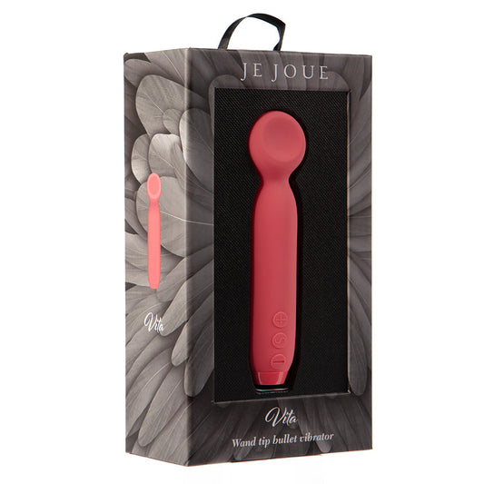 Je Joue Vita Rechargeable Silicone Wand Tip Bullet Vibrator - Watermelon Pink