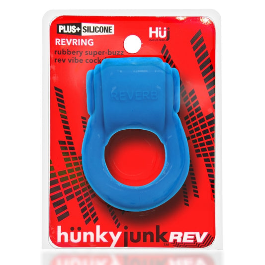 Hunkyjunk REVRING Cockring with Bullet Vibrator – Teal Ice